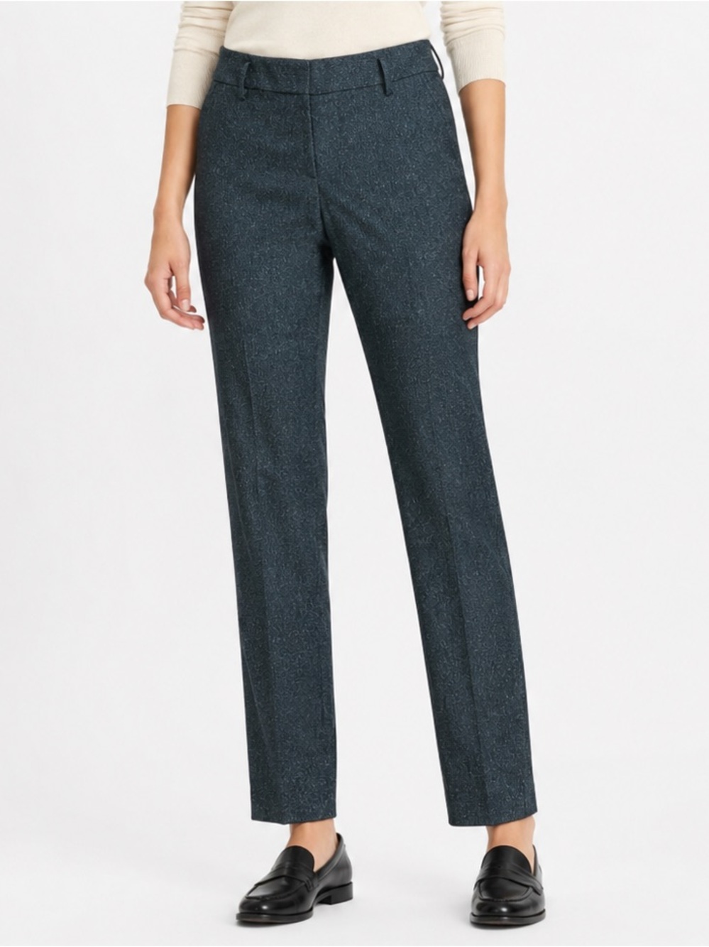 LOFT Marisa Straight Leg Pants Blue Size 6 Work Office Career